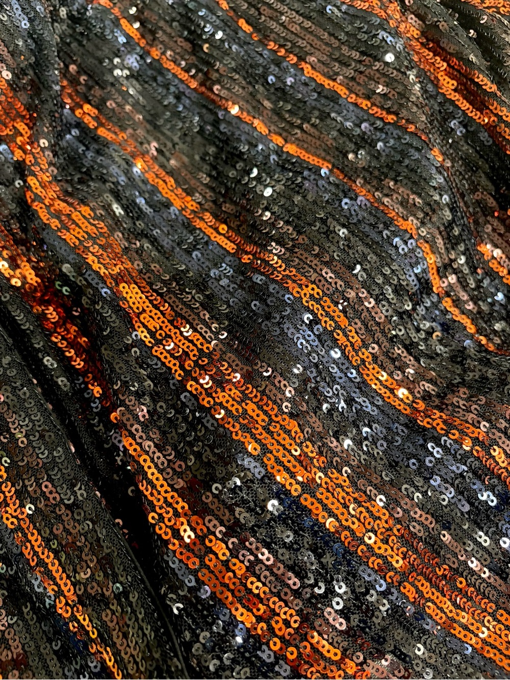 Zara The Abbey Sequined Striped Button-Down Shirt in Black and Copper, SZ S NWOT - Picture 6 of 7